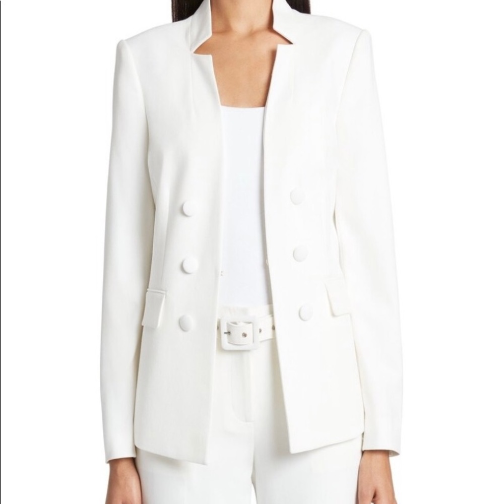 White Tahari Double Breasted Blazer Size 10p